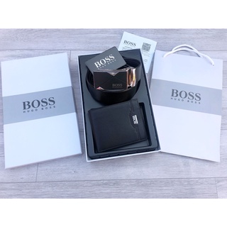 Sét Dây Lưng Kèm Ví Da Boss Full Hộp Kèm Túi Giấy Cao Cấp