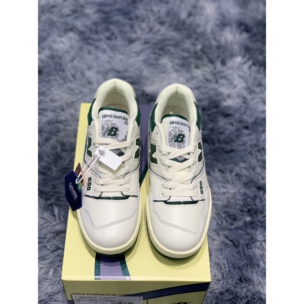 [ẢNH THẬT] Giày sneaker NB 550 trắng xanh lá mẫu mới cực hot dành cho nam và nữ