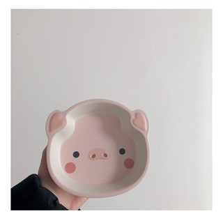 Đĩa Đựng Thức Ăn Thiết Kế Hình Chú Heo Dễ Thương Chống Rơi Tiện Dụng Cho Bé