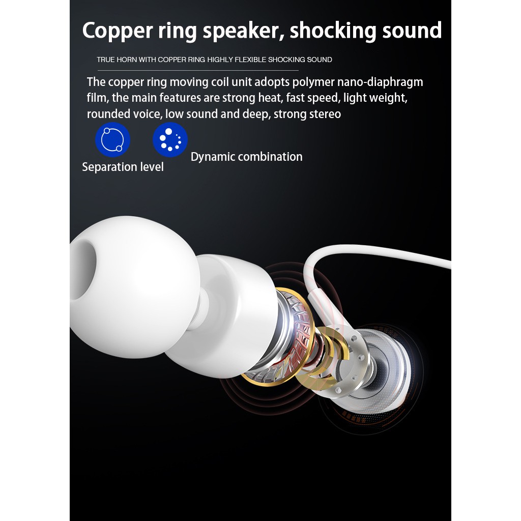 Tai Nghe Nhét Tai Jack 3.5mm Âm Thanh Siêu Trầm Có Micro HD Chuyên Dụng