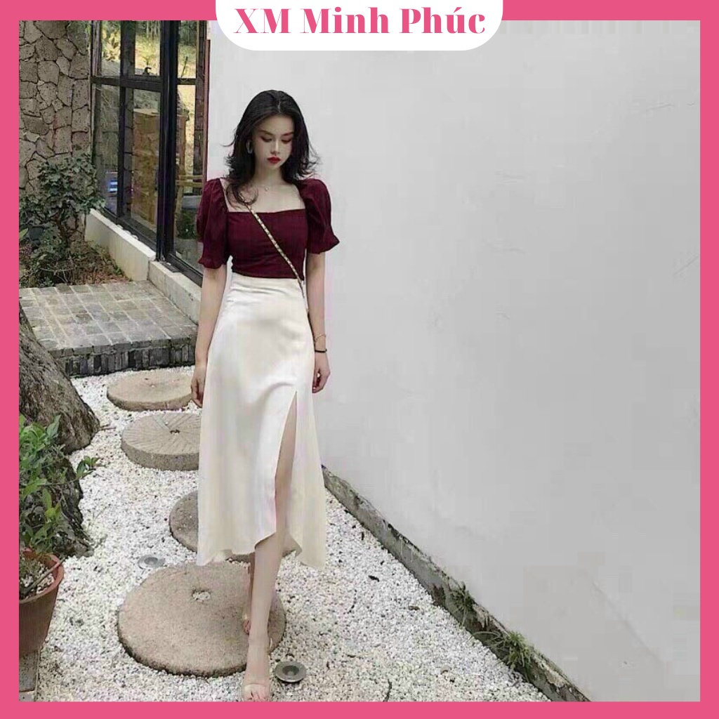 Set Bộ Nữ,áo Và Chân Váy(CÓ LÓT) Sẻ Tà Tiểu Thư Đi Biển Dạo Phố Sang Chảnh Thời Trang [XM MINH PHÚC]