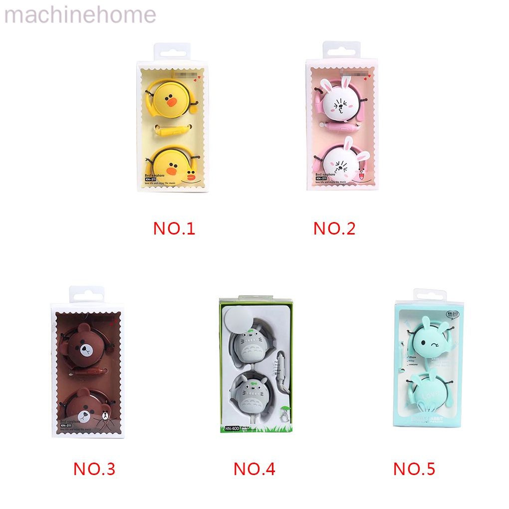 Tai Nghe Nhét Tai Hình Thú Dễ Thương Kèm Phụ Kiện