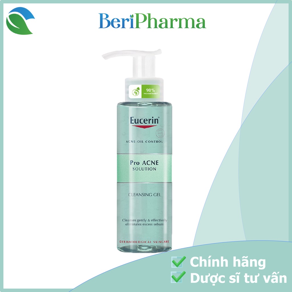 [Mã SKAMFM57M giảm 8% đơn 350K] ✅[CHÍNH HÃNG] Eucerin Proacne Cleasing Gel - Gel Rửa Mặt Dành Cho Da Nhờn Mụn 200ml