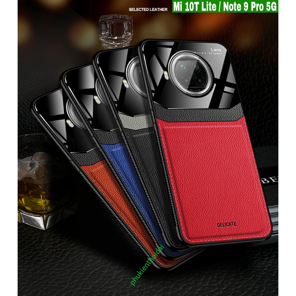 Ốp lưng Xiaomi Mi 10T Lite / Note 9 Pro 5G da kính thời trang cao cấp