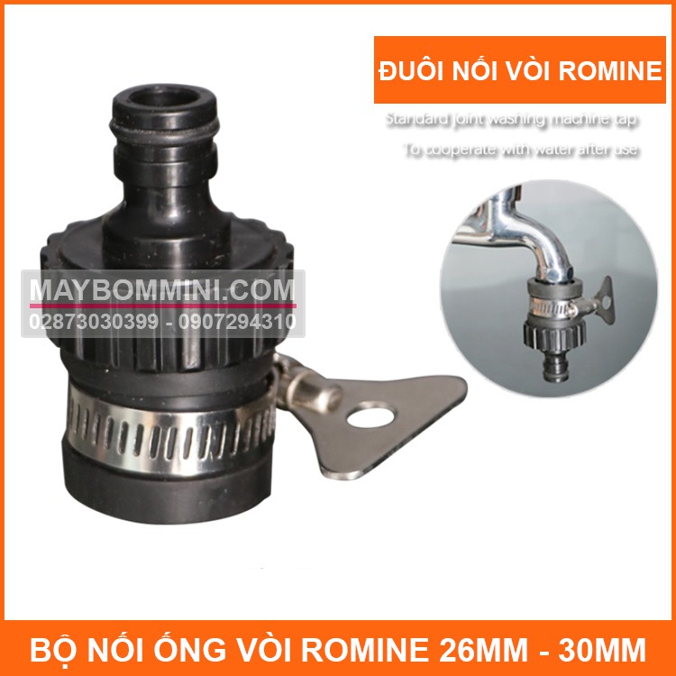 Bộ Nối Nhanh Vòi Romine Với Ống Nước 26mm Đến 30mm