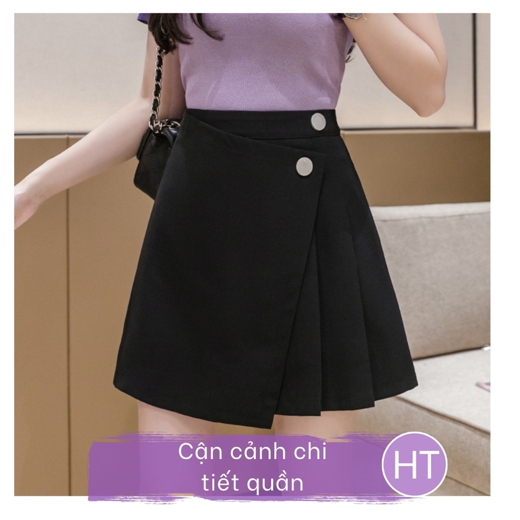 Chân váy chữ A ❤️ Nữ Cạp lưng cao khuy 2 nút nổi bật trẻ trung xinh đẹp phong cách hàn quốc sang trọng HT8 | BigBuy360 - bigbuy360.vn