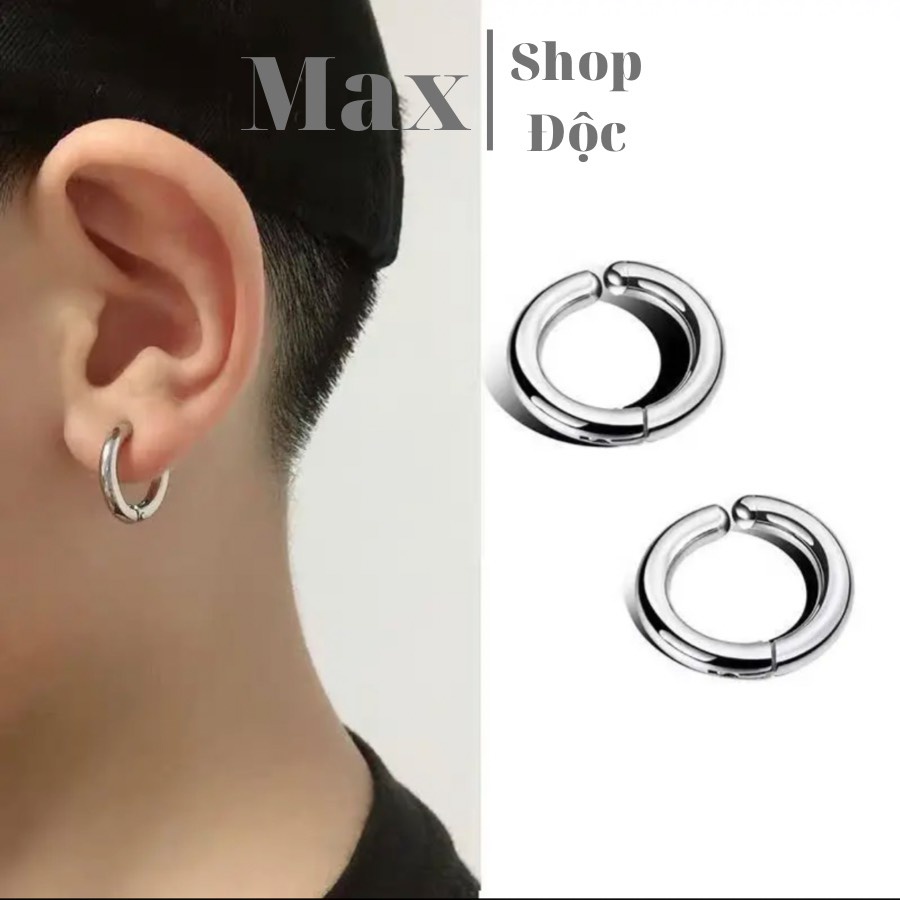 Khuyên Tai Kẹp, Khuyên Mũi, Môi Không Cần Xỏ Nam Nữ GIÁ 1 CHIẾC Unisex Tròn Circle Basic - Maxshopdoc