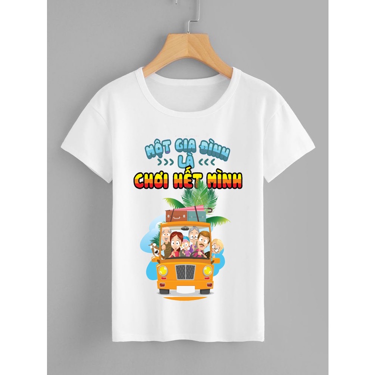 áo gia đình nhóm lớp hội cotton thoải mái dễ chịu co giản