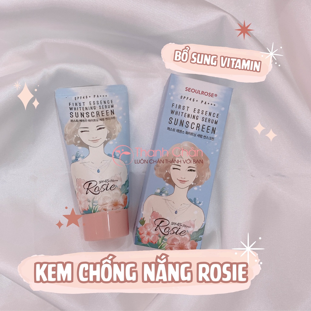 Kem chống nắng Rosie First Essence Whitening Serum Sunscreen Seoulrose 15g/45g