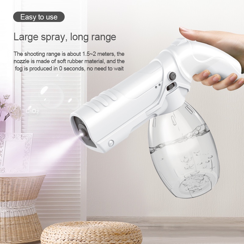 Súng Khử Khuẩn Phun Trùng Cầm Tay Phun Sương ánh Sáng Xanh Nano Phun Chất Lỏng Dung Tích Lớn 800ml