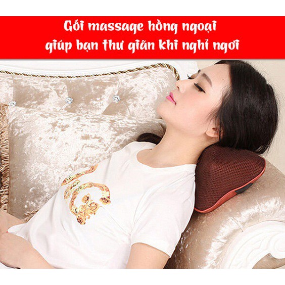 Gối massage Toàn Thân Nhật bản 6 Bi với tác dụng massage xoa bóp vào các cơ và huyệt