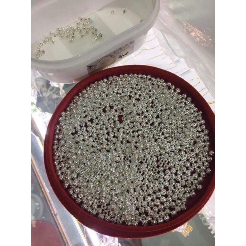 Bi bạc phay 5mm xâu vòng, phụ kiện xâu kết hợp