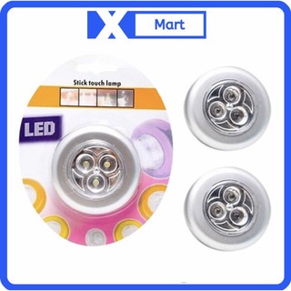 Combo 2 Đèn LED mini 3 bóng dán tường đa năng tiện dụng - Đèn dán tường xài pin tiểu