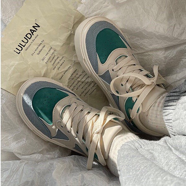 Giày thể thao nữ sneaker màu xanh phong cách cá tính hàng Quảng Châu