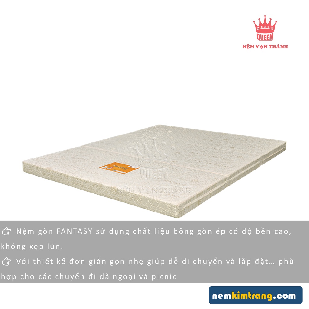 Nệm Gòn Ép Fantasy Gấp 3 Vạn Thành Vải Gấm - CHÍNH HÃNG, CAO CẤP