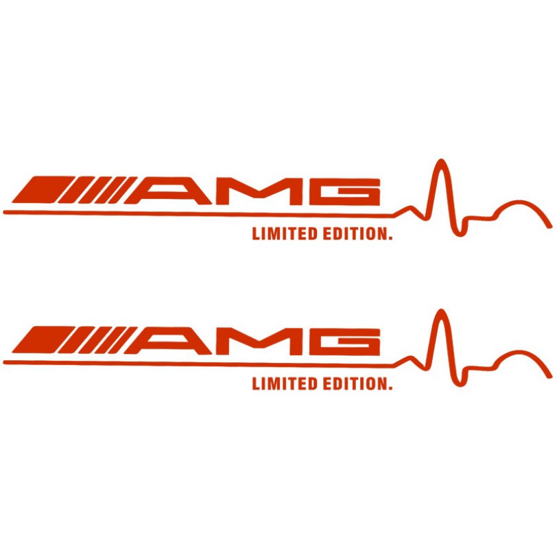 Tem dán cửa xe ô tô AMG đỏ