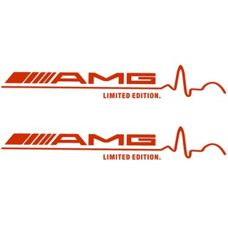 Tem dán cửa xe ô tô AMG đỏ