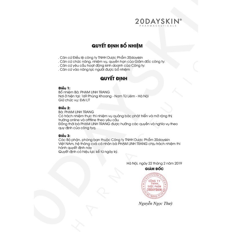 20dayskin ( vitamin tốt nhất cho da) | Thế Giới Skin Care