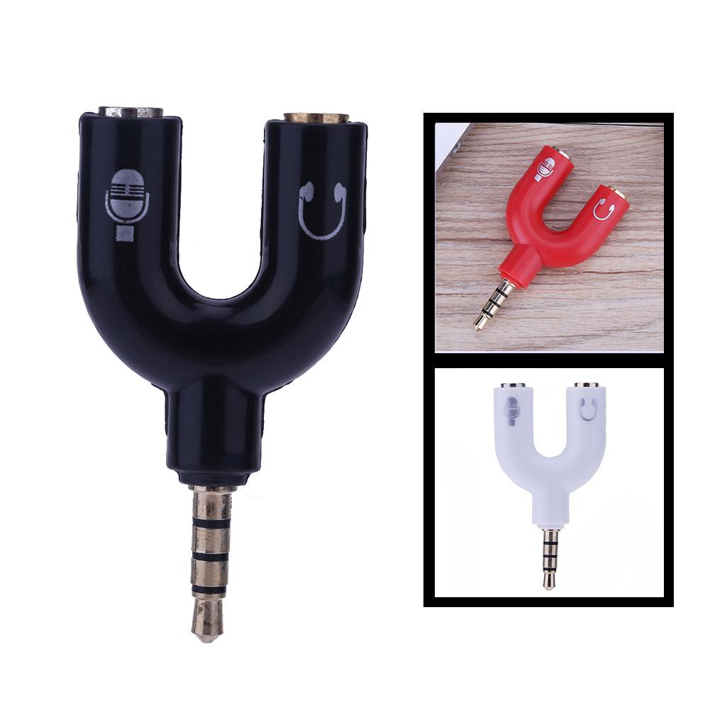 [COD]DS♦Jack cắm âm thanh stereo 3,5 mm Tai nghe Tai nghe Bộ chuyển đổi 2 chiều U Splitter