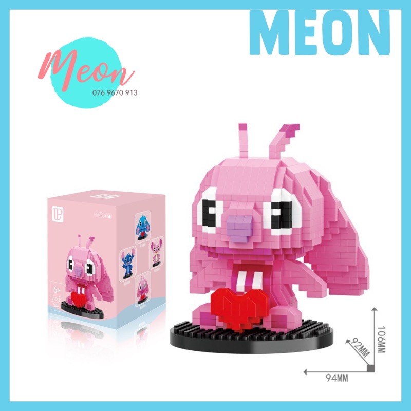 HOT | Miniblock Stitch couple love - Lego xếp hình stitch love size L
