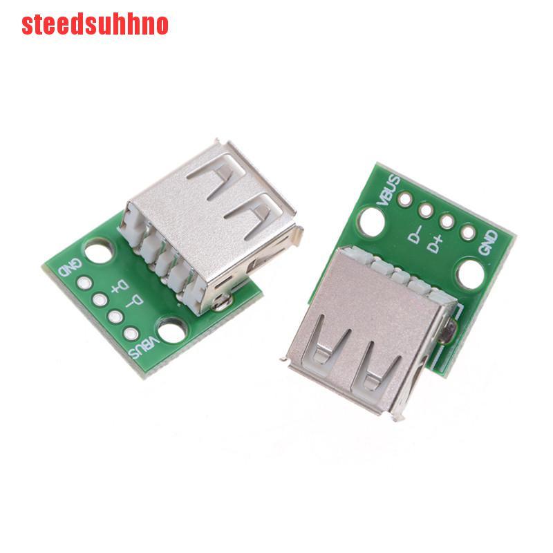 (Fas) 2pcs Hot Female Type A Usb For 2.54mm Pcb Board Dip