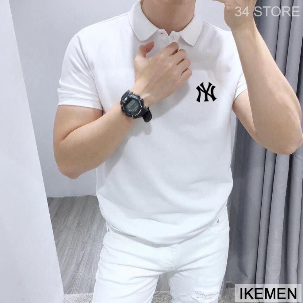 Áo polo nam N.Y , cổ dệt bo len ,áo thun nam có cổ tay ngắn thanh lịch 34 STORE