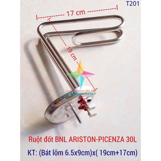 Ruôt đốt INOX đa năng cho bình Nóng Lạnh ARISTON, PICENZA loại 30L bát bầu dục lõm 6.5 x 19cm+17cm
