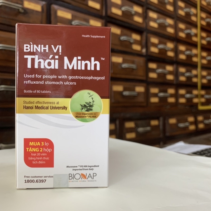 Bình Vị Thái Minh - chai 80 viên - Giảm Trào Ngược Dạ Dày, Loét Dạ Dày