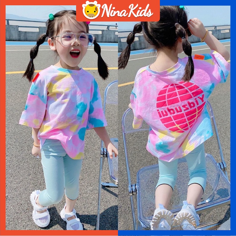 Áo Thun Tay Ngắn Bằng Cotton Mỏng Phong Cách Hàn Quốc Thời Trang Mùa Hè Cho Bé Gái 1-7 Tuổi