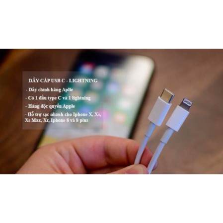 Cáp Sạc Nhanh Type-C To Lightning iPhone 11 Pro PD Zin Linh Kiện - Bảo Hành 6 Tháng