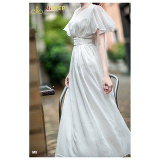 Váy Maxi Voan Trắng Đi Biển