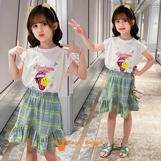 Set Áo Thun Sát Nách Và Chân Váy Xòe Đáng Yêu Dành Cho Bé Gái