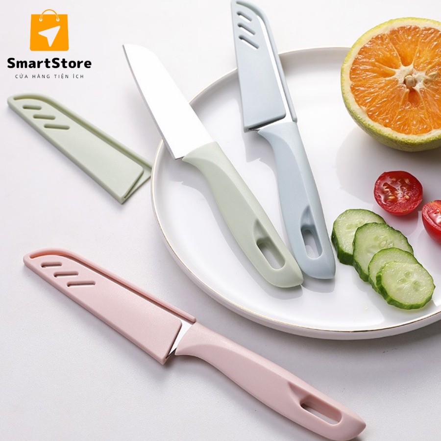 Dao gọt hoa quả có nắp an toàn chất liệu thép không gỉ sắc bén