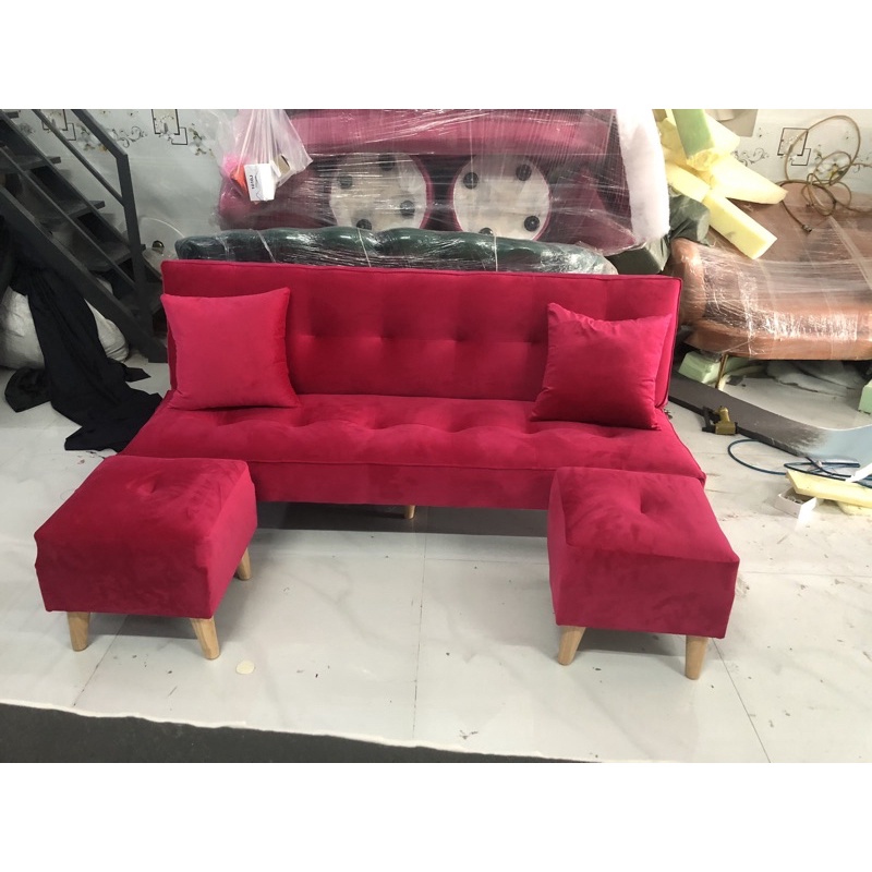 Sofa Bed + 2 đôn free ship  tại Hcm