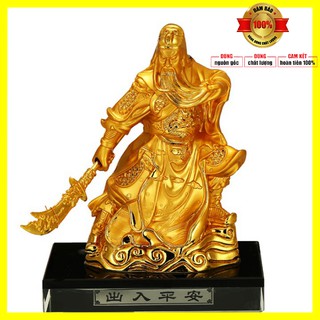 Tượng Quan Công Vân Trường Quan Vũ để bàn làm việc, taplo ô tô, xe hơi chất liệu hợp kim đồng mã A72505