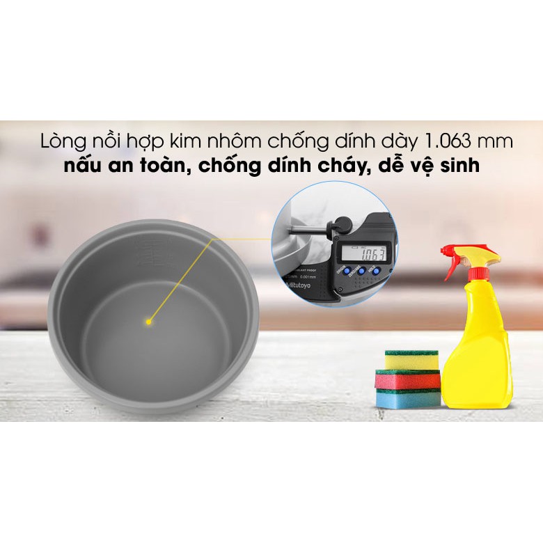 Nồi cơm nắp rời Toshiba RC-18MH1PV - Dung tích 1.8 lít - Bảo hành 12 tháng