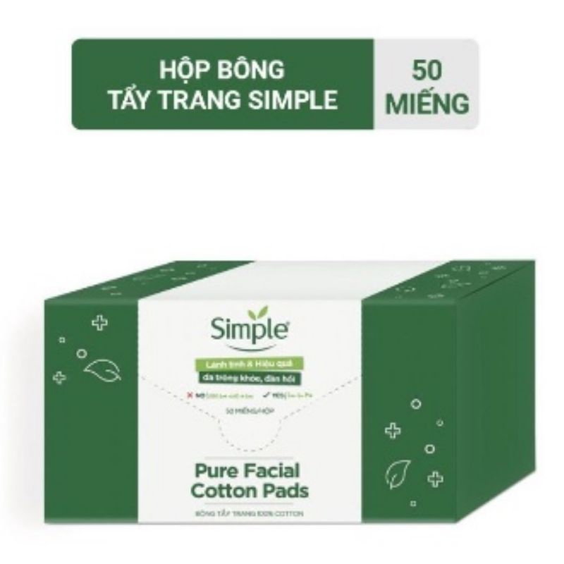 Bông tẩy trang Simple 50 miếng