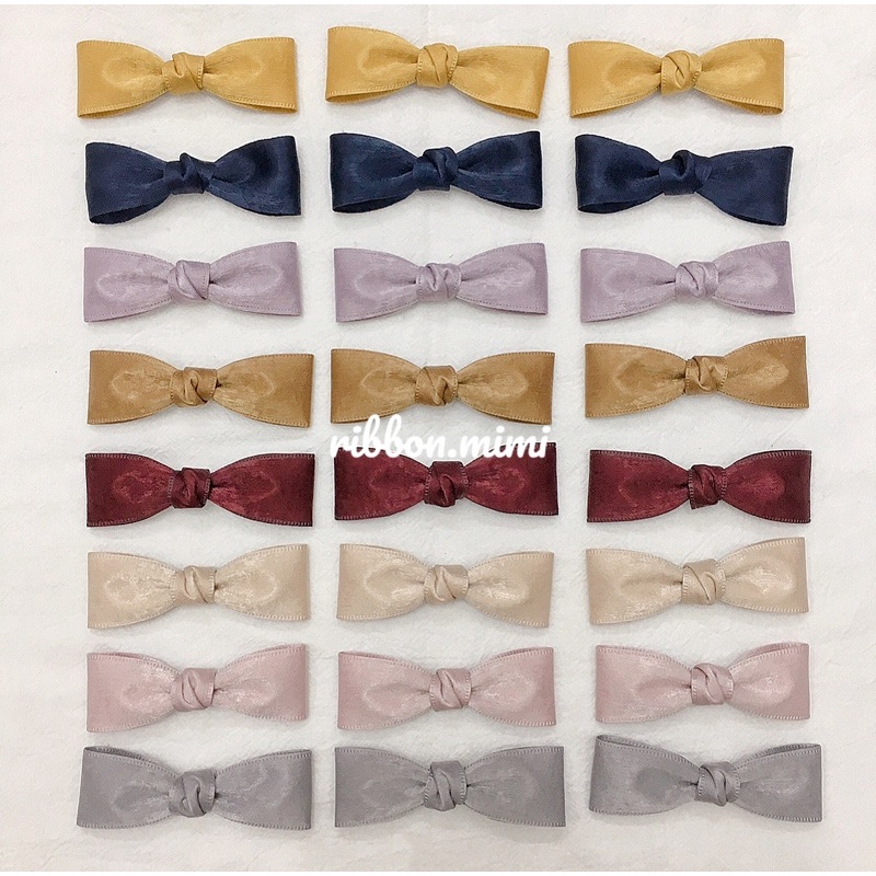 [ Hàng Thiết Kế ] Kẹp Tóc Mái Nơ Đơn Gỉan Handmade Cao Cấp Ribbon.mimi Lolly cột / kẹp