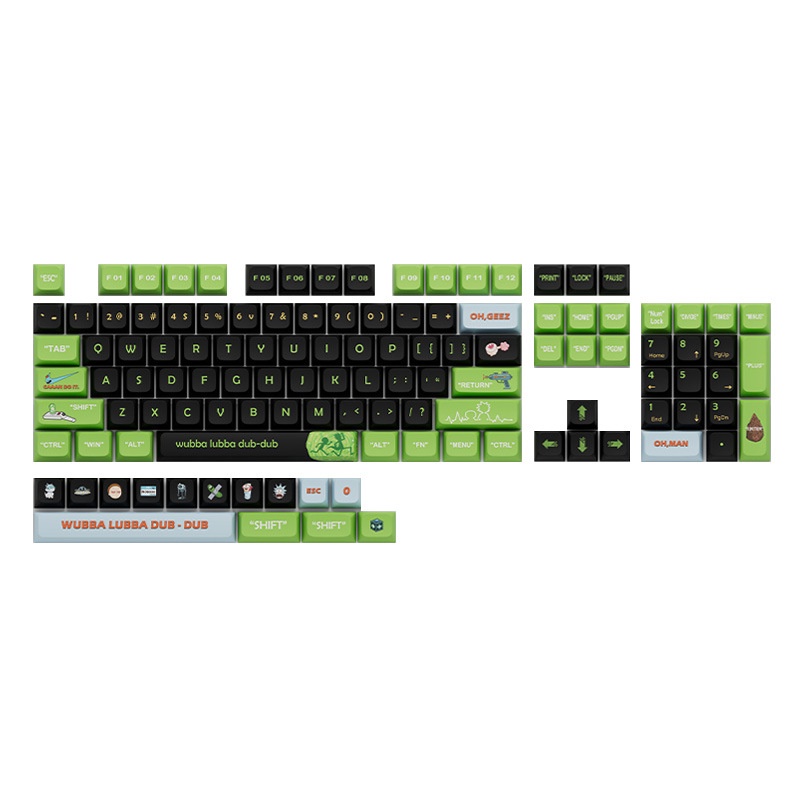 Rick và Morty Keycaps XDA Profile Anime dễ thương PBT Dye Sub Bàn phím cơ học Keycap