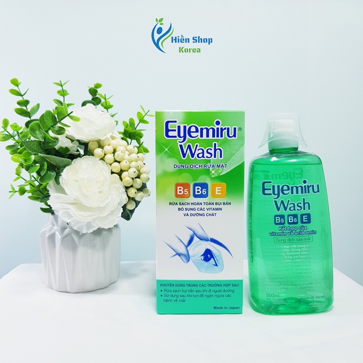 Dung dịch rửa mắt eyemiru wash 500ml , nước rửa mắt Nhật Bản