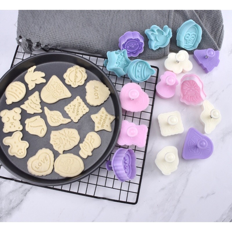 Bộ 4 khuôn nhấn cookies