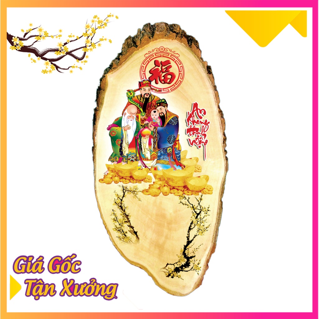 Lịch Gỗ Treo Tường Thần Tài Thổ Địa, Tài Lộc Như Ý, Phước Lộc Thọ Giáp Thìn 2024