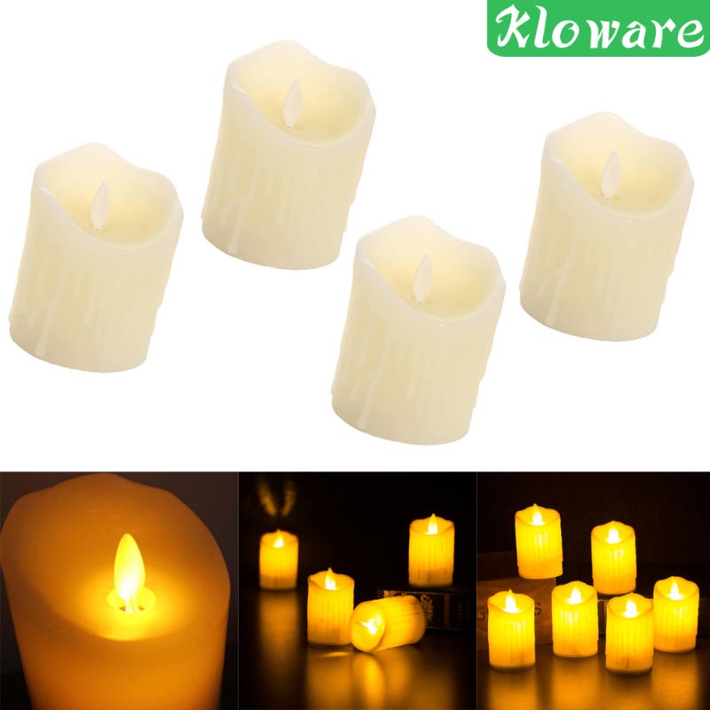 Bộ 4 đèn LED hình nến chạy bằng pin dùng trang trí tiệc cưới