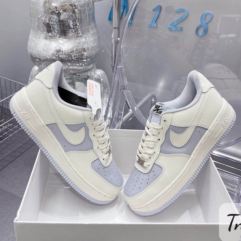 Giày thể thao Air Force 1 trắng xanh baby blue, giày sneakers af1 khoai môn hot 2022