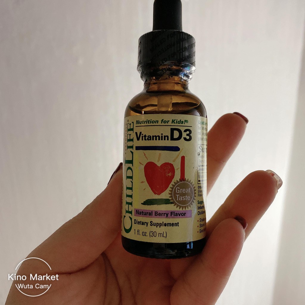 Vitamin D3 500iu ChildLife vị dâu 30ml cho bé từ 0 tháng trở lên- Hàng Mỹ (2023)