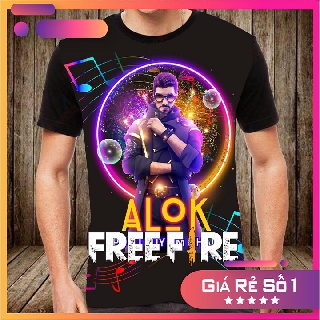 Áo Free Fire [ HÀNG CÓ SẴN ]  Màu Đen in 3D sắc nét Alok