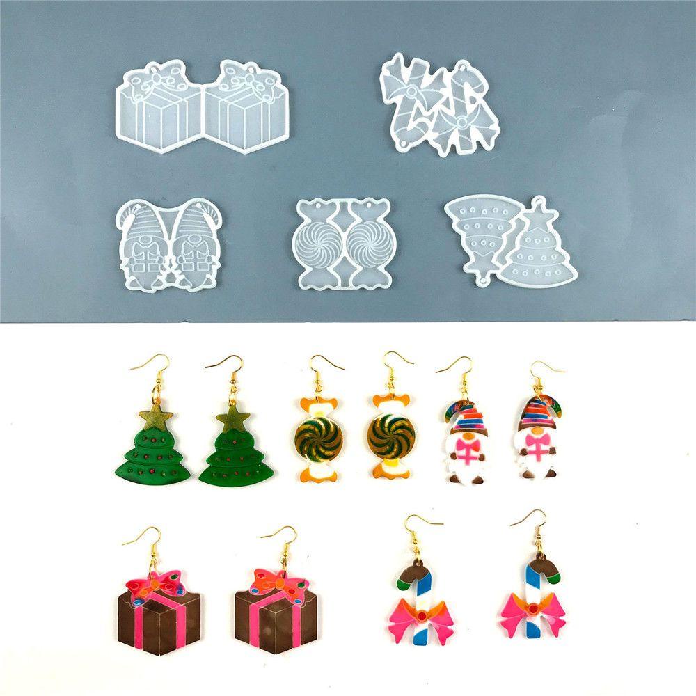 Set 5 Khuôn Làm Bông Tai Bằng Nhựa Resin UV DIY Hình Chú Lùn|Khuôn Silicone Làm Đồ Trang Sức