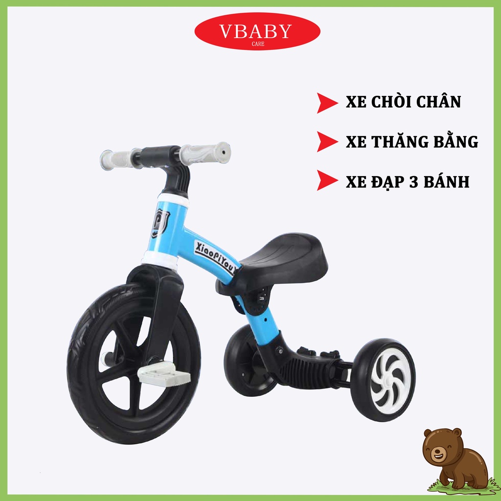 Xe Chòi Chân Cho Bé 3 Bánh Tích Hợp Xe Thăng Bằng và Xe Đạp Trẻ Em Đa Năng Có Thể Điều Chỉnh, Bánh Xe Xốp