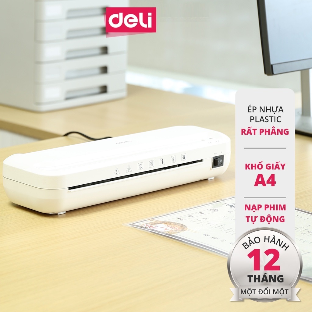 Máy Ép Plastic Khổ A4 Deli Chính Hãng Chuyên Dụng - An Toàn Và Dễ Dàng Sử Dụng - Phù Hợp Ép Màng Ảnh, Poster - E2132