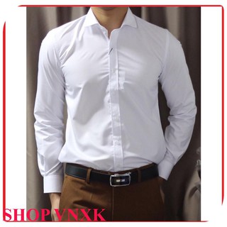 SẢN PHẨM HOT Áo sơ mi dài tay nam chất đẹp màu trắng có bigsize